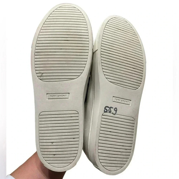 Tory Burch WHITE WITH NAVY BLUE TRIM Sport Sneakers Size 11M - Picture 7 of 8